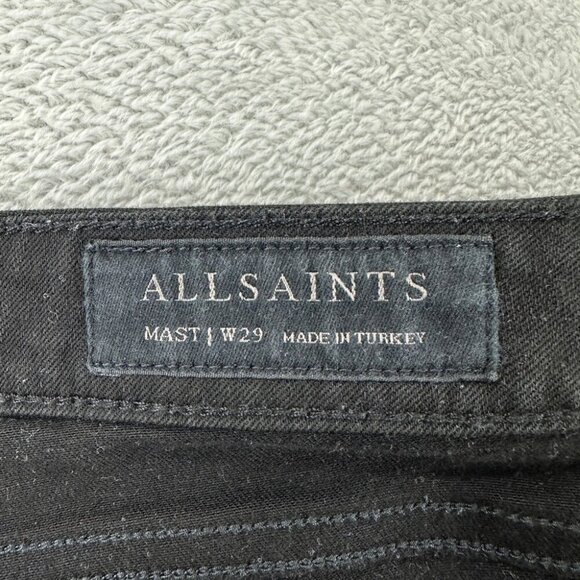 AllSaints Mast Jet Black Jeans Women’s Size 29 US - Picture 4 of 11
